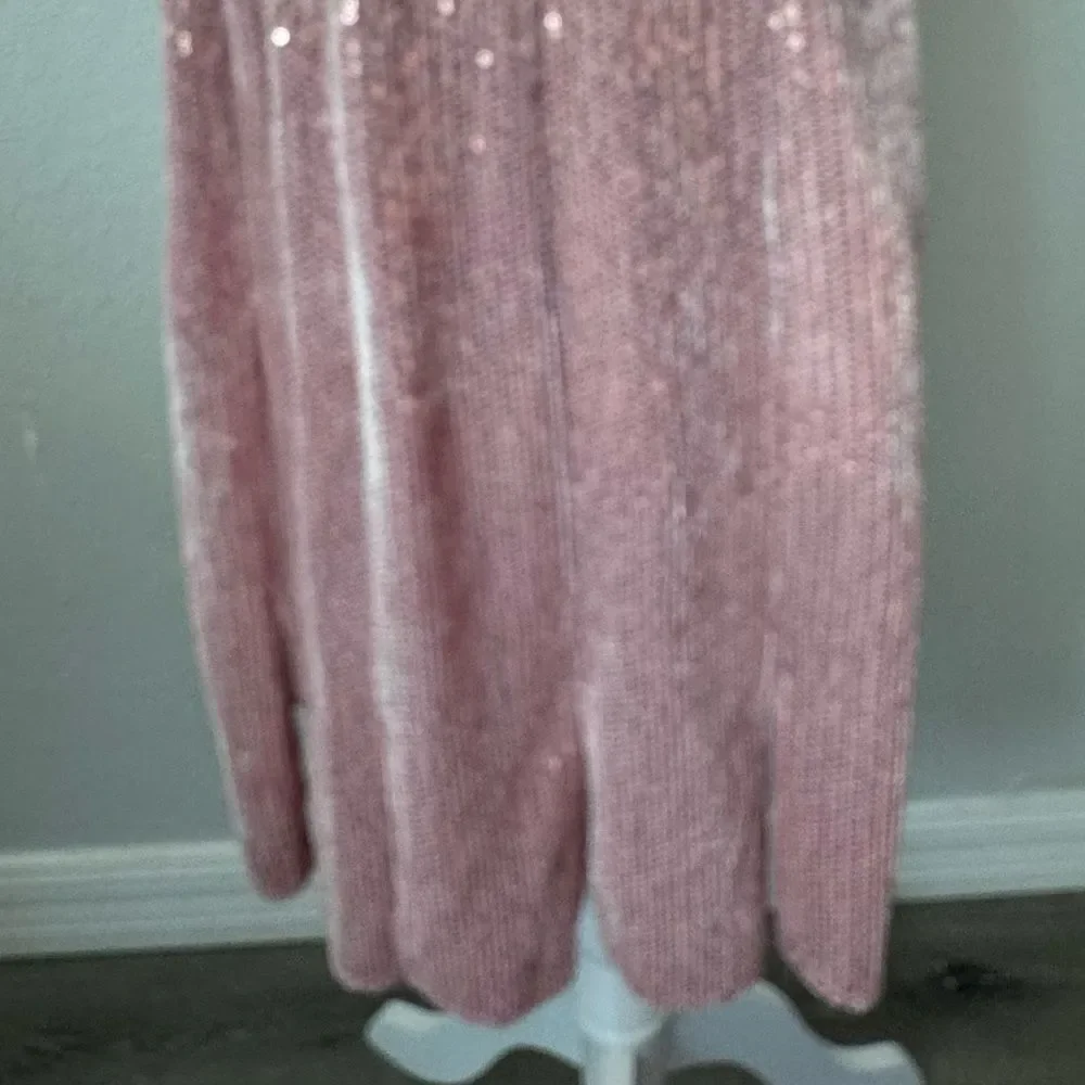 Isaac Mizrahi Live Pink Skirt Sequins Wearable Art Dressy Size S